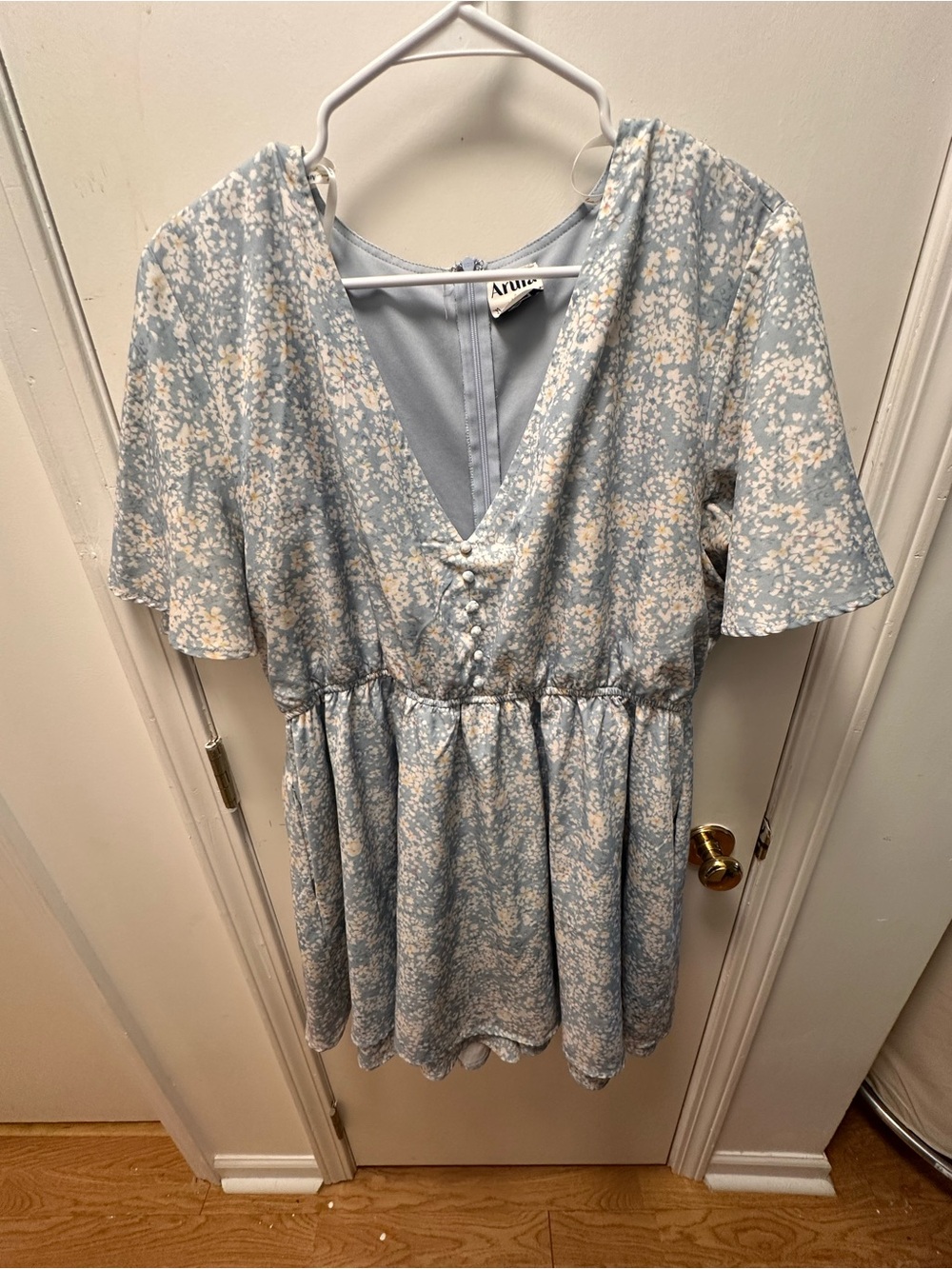 ARULA Light Blue Floral Ronper